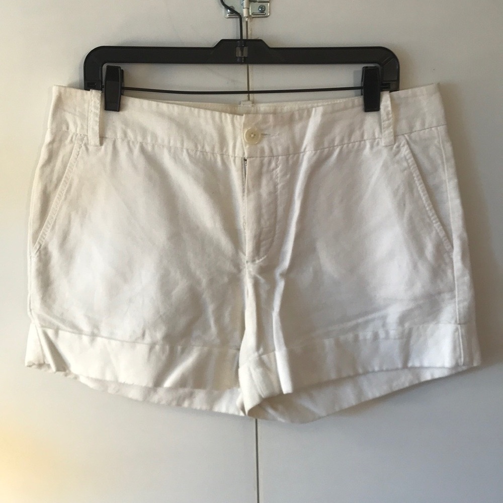 Express White Linen/Cotton Midi Shorts - Size 10